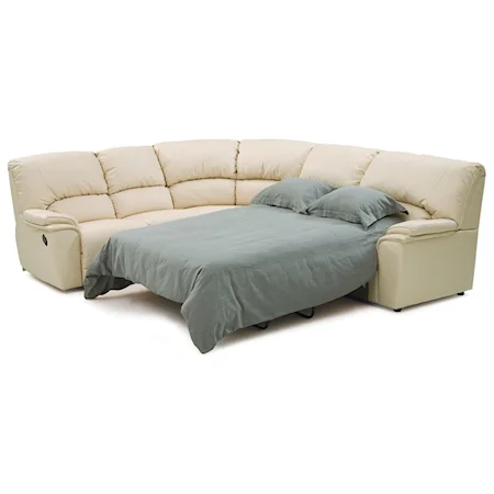 Casual 4-Piece Reclining Sleeper Sectional